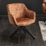 riess-ambiente Drehbarer Design Stuhl EUPHORIA braun Samt im Retrostil mit