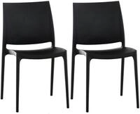 CLP 2er Set Stapelst&uuml;hle Maya bis zu 130 kg belastbar schwarz