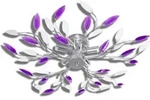 vidaXL Deckenlampe Lila und wei&szlig;e Bl&auml;tterranken mit Acryl-Bl&auml;ttern 5x E14