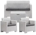 Bica Garten-Set Nebraska 2, 4-sitzig, aus Polypropylen mit Rattan-Effekt, wei&szlig;, mit