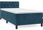 vidaXL Boxspringbett mit Matratze Dunkelblau 80x200 cm Samt - Blau