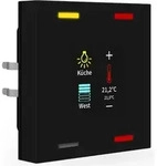 MDT KNX Taster Smart 55 4-fach mit Farbdispl ay und T-/F-Sensor, Schwarz matt, 1 Stk.