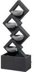 dobar Gro&szlig;er Design-Gartenbrunnen mit Pumpe und LEDŽs, XL-Brunnen mit 4