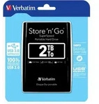 Verbatim Portables Festplattenlaufwerk Store 'n' Go USB 3.0, 2 TB, Schwarz, 2 TB, 3.2