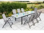 Merxx Gartenm&ouml;belset "Vicenza" 9tlg. mit Semi Ausziehtisch 200/300 x 100 cm -