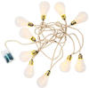 BUTLERS BULB LIGHTS LED-Lichterkette 10 Lichter mit Naturseil & USB-Batteriefach