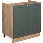 Sp&uuml;lenunterschrank Vicco Fame-Line Gr&uuml;n-Gold Landhaus 80 cm ohne Arbeitsplatte,