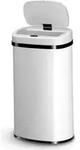 Juskys Automatik M&uuml;lleimer mit Sensor 60L rechteckig - elektrischer Deckel - Wei&szlig; -