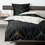 Janine Mako-Satin Bettw&auml;sche J.D. 87054 bronzebraun schwarz 240x220 cm + 2x 80x80 cm