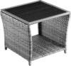 CASARIA® Polyrattan Beistelltisch mit WPC Tischplatte 45x45x40cm 80kg Belastbarkeit