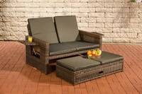 CLP 11836640, CLP Polyrattan Sofa Ancona 5mm braun-meliert Polsterfarbe Anthrazit