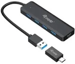 Equip 4-Port-USB-3.2 Gen 1-Hub und Adapter f&uuml;r USB-C, USB 3.2 Gen 1 (3.1 Gen 1)