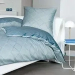 Janine Mako-Satin Bettw&auml;sche J.D. 87053-02 155x200 cm + 80x80 cm - Blau