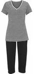 H.I.S. Capri-Pyjama 2 -teilig schwarz-gestreift Gr&ouml;&szlig;e 32/34 - Schwarz - 32/34