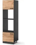 Mikrowellenschrank Vicco R-Line Goldkraft Eiche 60 cm, Model 34902 - Braun/Dunkelgrau
