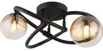 Globo Lighting Deckenleuchte Metall schwarz matt, Glas amber, klar verlaufend, &oslash;: