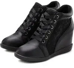 LASCANA Sneaker Freizeitschuh, Halbschuh, Keilstiefelette, Stiefelette, schwarz