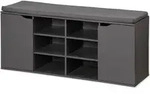 KESPER Schuhschrank grau mit Sitzkissen &ndash; 103 x 30,5 x 48 cm &ndash; 6 F&auml;cher & 2