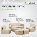 Juskys Polyrattan Gartenm&ouml;bel Set Salou - Lounge f&uuml;r 6 Personen, wetterfest - Creme