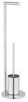 WENKO Metall Stand WC-Garnitur Ferla in Silber 18 x 69,5 cm - Silber