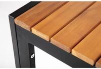 Bolero quadratischer Stahl- und Akazienholztisch 80cm