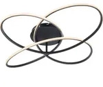 Globo Lighting Deckenleuchte Metall schwarz matt, Kunststoff opal, wei&szlig;, dimmbar,