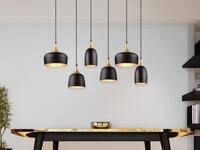 Pendelleuchte CHIRAZ 90cm Schwarz Gold 6 flammig