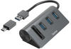 USB-Hub/Kartenleser, 5 Ports, 3x USB-A, SD, microSD, inkl. USB-C-Adapter...