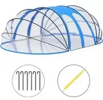 vidaXL Pool-Kuppel Oval 620x410x210 cm - Blau