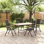 vidaXL Klappst&uuml;hle, 4 St&uuml;ck, Aluminium und Textilene, Schwarz