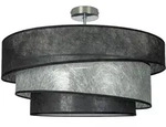Lindby Deckenlampe Ayvira, schwarz/silber, Textil, 56cm, E27 - Schwarz