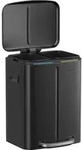 SONGMICS M&uuml;lleimer K&uuml;che, Treteimer, 2 x 20 L, M&uuml;lltrennsystem 2 F&auml;cher, Schwarz