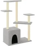 vidaXL Kratzbaum mit Sisal-Kratzs&auml;ulen Hellgrau 107,5 cm - Grau