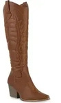 VAN HILL Damen Leicht Gef&uuml;tterte Cowboystiefel Stiefel Stickereien Schuhe 839927,