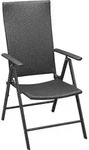 vidaXL Gartenst&uuml;hle 4 Stk. Poly Rattan Schwarz - Schwarz