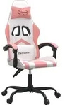 vidaXL Gaming-Stuhl Wei&szlig; und Rosa Kunstleder - Rosa
