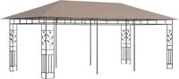vidaXL Pavillon mit Moskitonetz 6x3x2,73 m Taupe 180 g/m&sup2;