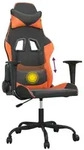 vidaXL Gaming-Stuhl mit Massagefunktion Schwarz und Orange Kunstleder - Orange