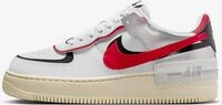 Nike Air Force 1 Shadow "White Silver Gym Red" Silber/Rot, Gr&ouml;&szlig;e: 42