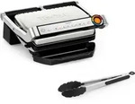 Tefal OptiGrill + GC718D10, Schwarz, Edelstahl, Rechteckig, Tasten, 600 cm2, 300 x