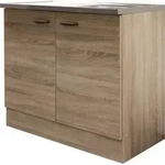 Flex Well Sp&uuml;lenschrank inkl Sp&uuml;le Oslo BxTxH 100 x 50 x 85 cm sonoma eiche...