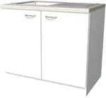 Flex Well Sp&uuml;lenschrank inkl Sp&uuml;le Wito BxTxH 100 x 60 x 85 cm wei&szlig; matt...