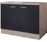 Flex Well Sp&uuml;lenschrank inkl Sp&uuml;le Santo BxTxH 100 x 60 x 86 cm anthrazit matt