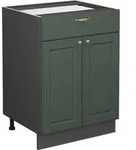 K&uuml;chenunterschrank Vicco Fame-Line Gr&uuml;n-Gold Landhaus 60 cm mit Schublade, ohne