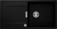 Schock Einbausp&uuml;le Cristadur Mono D-100 L A Green Line Night NGT Exzenterbedienung
