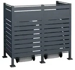 Westmann Metall M&uuml;lltonnenverkleidung Planum 2x240 L Anthrazit 170x90x150 cm - Grau