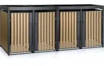 Zelsius M&uuml;lltonnenbox 4er mit Pflanzdach f&uuml;r 4 Tonnen | 120 - 240 Liter |...