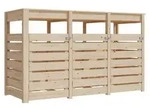Karibu M&uuml;lltonnenunterstand f&uuml;r 3 M&uuml;lltonnen naturbelassen M&uuml;lltonnenbox