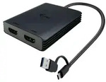 i-tec USB-A/USB-C Dual 4K/60 Hz HDMI Video Adapter - Schwarz