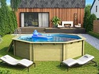 Karibu Holzpool Modell 3 KDI, quadratisch, 38 mm Wandst&auml;rke, 547x547x124 cm,